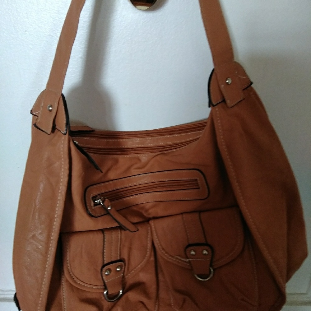 Brown leather purse